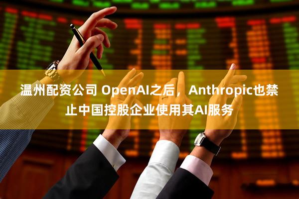 温州配资公司 OpenAI之后，Anthropic也禁止中国控股企业使用其AI服务